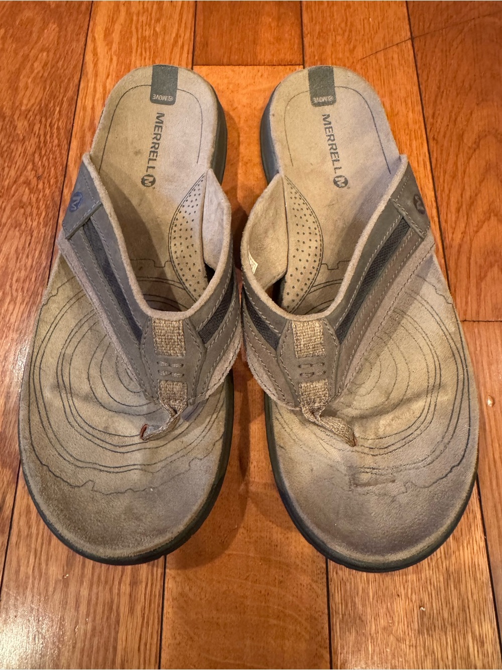 Men’s Merrell Flip-Flop / Thong Sandals – Size 10 – Gray/Taupe